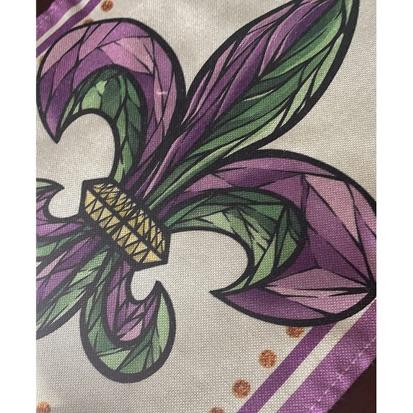 Mardi Gras Table Runner Fleur De Lis Party Decor Cottage Dining Decorative Cloth - Picture 4 of 8